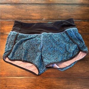 Black and Blue Lululemon Speed Athletic Shorts- Size 6